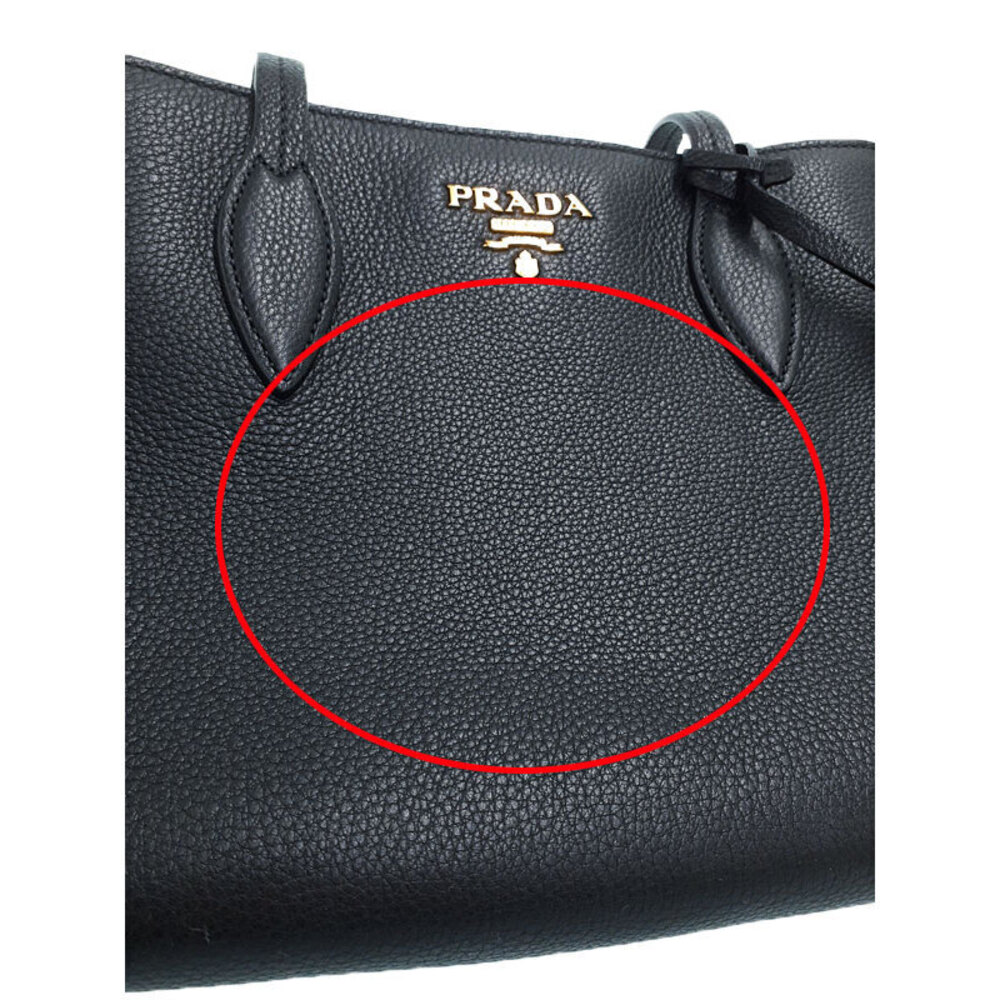 Prada Black Vitello Phenix Leather Tote Shoulder Bag - Picture 6 of 9
